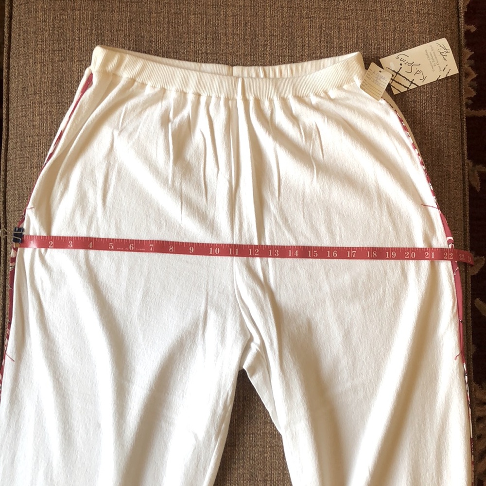 White and Red Knit Lounge Pant - Picture 8 of 8